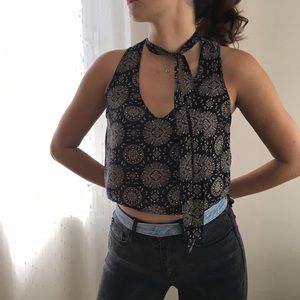 Boho 70’s front tie shirt